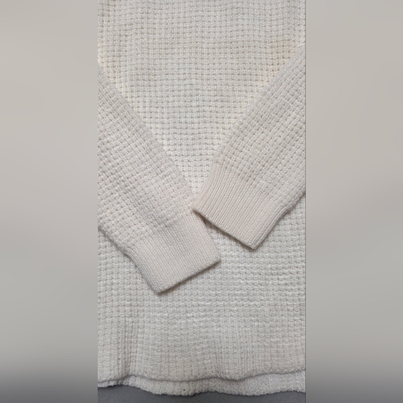 Wilfred Free Aritzia Sz M OAT 100% Laine Wool Chunky knit Oat Pullover Sweater - Picture 10 of 13